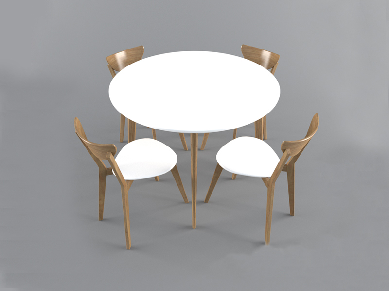现代简约, 实木, 桌椅组合, 现代