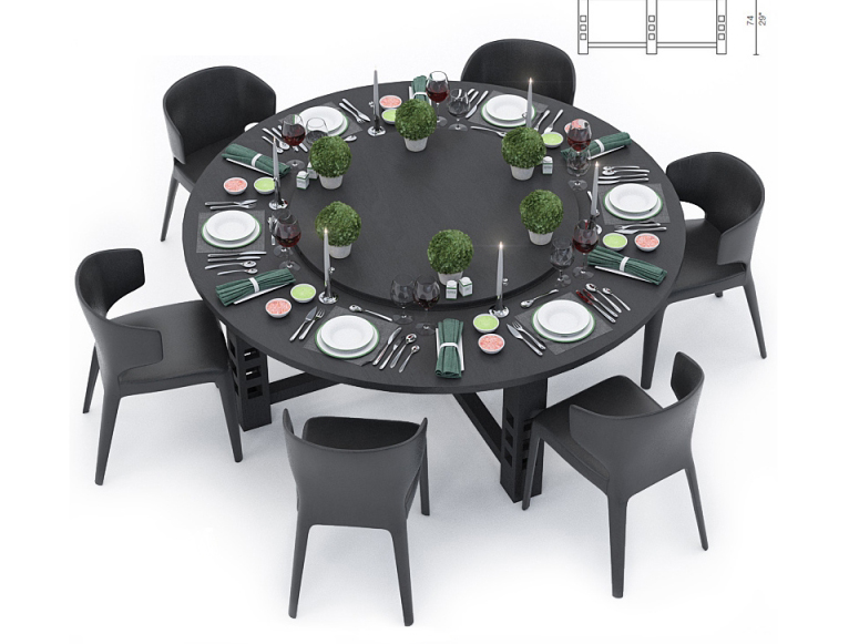 北欧简约, 现代简约, 黑色, 桌椅组合, 餐具, 餐桌, 北欧
